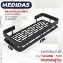 Kit 2 Suporte Porta Shampoo Sabonete Banheiro Adesivo Parede Sem Furos Box Luxo Cor Preto