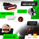 Farol Forte Bike Recarregável Profissional Sinalizador Preto