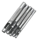 Jogo Furadores Couro Borracha Vazador Perfurador Aço 5 Pç