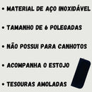 Kit Tesoura Barbeiro Fio Navalha E Desfiadeira + Acessórios Cor Preto E Azul