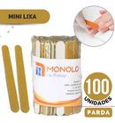100 Lixas De Unha Mini Descartáveis Manicure Pedicure Cutícula Unha Mimo Profissional 8 Cm Cor Parda Monolo