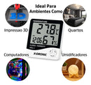 Termo-higrômetro Umidade Relógio Temperatura Sensor Interno X-Dronic