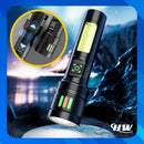 Lanterna Led Hw Recarregável Usb Tática Profissional Camping Pesca Emergência À Prova D'água