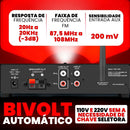 Receiver Potencia Amplificador 63w Rms TARAMPS THS 1000 Usb Sd Bluetooth Optico para Caixa de Som Acustica Passiva Ambiente Residencia Comercio Bar Eventos Audio Profissional Bivolt + Controle