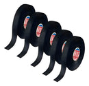 Kit 5 Fitas Tecido Isolante Chicote Automotivo Anti Chama 25m x 19mm Preta Tesa