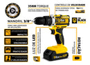 Parafusadeira E Furadeira Impacto The Black Tools Tb-21pw 3/8 Cor Amarelo Frequência 50/60 Hz