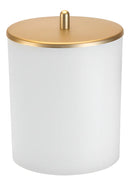 Lixeira Multiuso 5 Litros Branca Com Tampa Dourado Arthi
