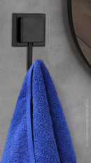 Suporte Porta Toalha De Rosto Gancho Fixação 3m Arthi Cor Preto