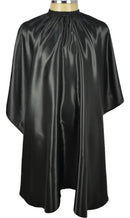 Capa De Corte Cabelo Gola Americana Ajuste Infinito Cetim Preto Liso Pentale ®