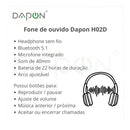 Fone De Ouvido Headphone Dapon H02d Bluetooth 5.1 Over-ear 22 Horas De Bateria Cor Preto