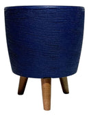 Vaso Para Plantas De Chão Com Tripé Polietileno Azul