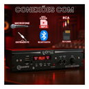 Receiver Potencia Amplificador 63w Rms TARAMPS THS 1000 Usb Sd Bluetooth Optico para Caixa de Som Acustica Passiva Ambiente Residencia Comercio Bar Eventos Audio Profissional Bivolt + Controle