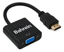 Cabo Conversor Adaptador HDMI para VGA Bahrein Compatível com PC Notebook Projetor Monitor Full HD Plug e Play Preto