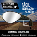Retrovisor Bmw F800 Haste Curta Rebaixada 90° Convexa Honda