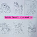 Kit Escolar Menina Mano Thor Maleta Pintura 150 Peças Mundo Dos Unicórnios Para Colorir Canetinhas Hidrográficas Jumbo Lápis Cor Giz Cera Tinta Aquarela Cola Apontador Tesoura Régua Clips Pincel