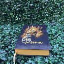 Bíblia Sagrada Leão Ele Reina Capa Dura Com Harpa E Índice Letra Média Folha Ecológica Versão Arc Evangélica Jovem Flores Fé