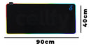 Mouse Pad Gamer 90x40 Base Antiderrapante Iluminação Led Rgb Aitek DELTA-P9040 G