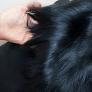 80cm X 50cm - Tecido Pelo Alto Para Manta De Cadeira De Preto