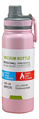 800mlgarrafa Térmica Água Squeeze Inox Academiaquente E F Rosa