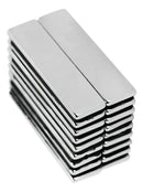 Kit com 10 Peças Ímã de Neodímio Retangular 40x10x2mm, Super Forte para Fixação, Projetos e Indústria