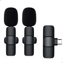 Microfone Lapela Duplo Sem Fio 2 Em 1 Plug And Play iPhone Cor Android (tipo C)