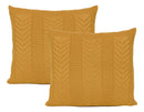 Kit 2 Capas De Almofada Decorativa Tricô 45x45 So Mostarda
