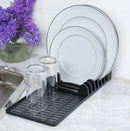 Escorredor de Louças Slim 6 Pratos e Copos Preto Plastico Resistente e Sustentavel