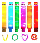 12 Poptube Com Led Tubo Fidget Tube Toys Pop It Cor Colorido