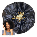 Toca Touca Cetim Extra Grande Dupla Face Ajustáv Preta/Dourada