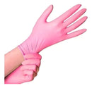 Luvas descartáveis antiderrapantes Medix Luva Nitrilica S/Pó cor rosa tamanho M de nitrila x 100 unidades