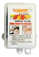 Maxxi Royal kit 10 protetor auricular plug silicone 18db CA 11512 cor amarelo