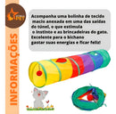 Brinquedo Interativo Para Gatos Pets Túnel Labirinto Colorido