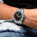 Relógio Masculino Technos Militar Prateado Cor da correia Preto Cor do bisel Dourado Cor do fundo Preto