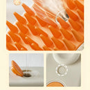 Escova de vapor massageadora macia para cães e gatos 3 em 1 com alça bege