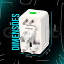 Kit 2 Adaptador Tomada Universal Para Viagens Internacional Funciona Em +150 Países Argentina Chile Peru Europa Estados Unidos China Japão Austrália Buenos Aires Gudeltec