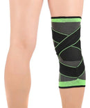 Joelheira Compressão Ortopédica Tensor Joelho Crossfit Volei Cor Verde