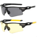 Óculos Ciclismo Bike Proteção Uv400 Kit Dia +  Preto/Amarelo