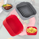 02 Forma Silicone Retangular Reutilizavel Air Fryer Limpo Cor Cinza