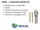 2 Kit Prolongador De Registo Deca E Similares - 16 Estrias - Prateado