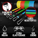 Jcanova Store Kit Elásticos Academia 11 Peças Borracha Corda Tubos Alças Âncoras Crossfit Elastico Extensor Faixa Elástica Exercício Treinos Fisioterapia Funcional Ginastica Látex Musculaçã
