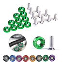 Kit 10 Parafuso Arruela Anodizadas M6x20mm Jdm Tuning C verde