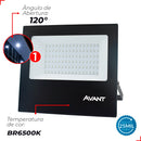 Kit 2 Refletor Avant 100W LED 6500K Branco Frio Externo Ip65 Cor da carcaça Preto