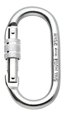 Fecho Gancho Mosquetão Oval Aço Trava Rosca 25kn Alpinismo