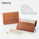 Porta Comprimidos Organizador de Suplementos e Remédios Semanal 7 Compartimentos Semanal e Diário - Tamanho Médio Pilbox Liberty Cor Castanho