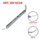 01 Fonte Driver Slim Perfil P/ Fita Led 12v 10a 120w
