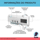 Suporte Porta Escova Dentes Dipenser Pasta Esterelizador Uv Cor Branco Yumi
