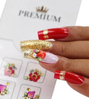 Kit 40 Adesivos De Unhas Arte Sedução Premium Decoração Unha Nail Art Manicure