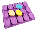 Forma De Silicone Sabonete Oval 15 Cavidades Saboaria Vela Cor Roxo