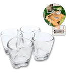 6 Mini Copos Coração Dose Shot Aperitivo Vidro 50ml 5cm Ke Home Cor Transparente
