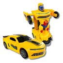 Carro Camaro Transforma Vira Robô Com Som Luz Carrinho Transformers Bate Volta A Pilha Cor Amarelo